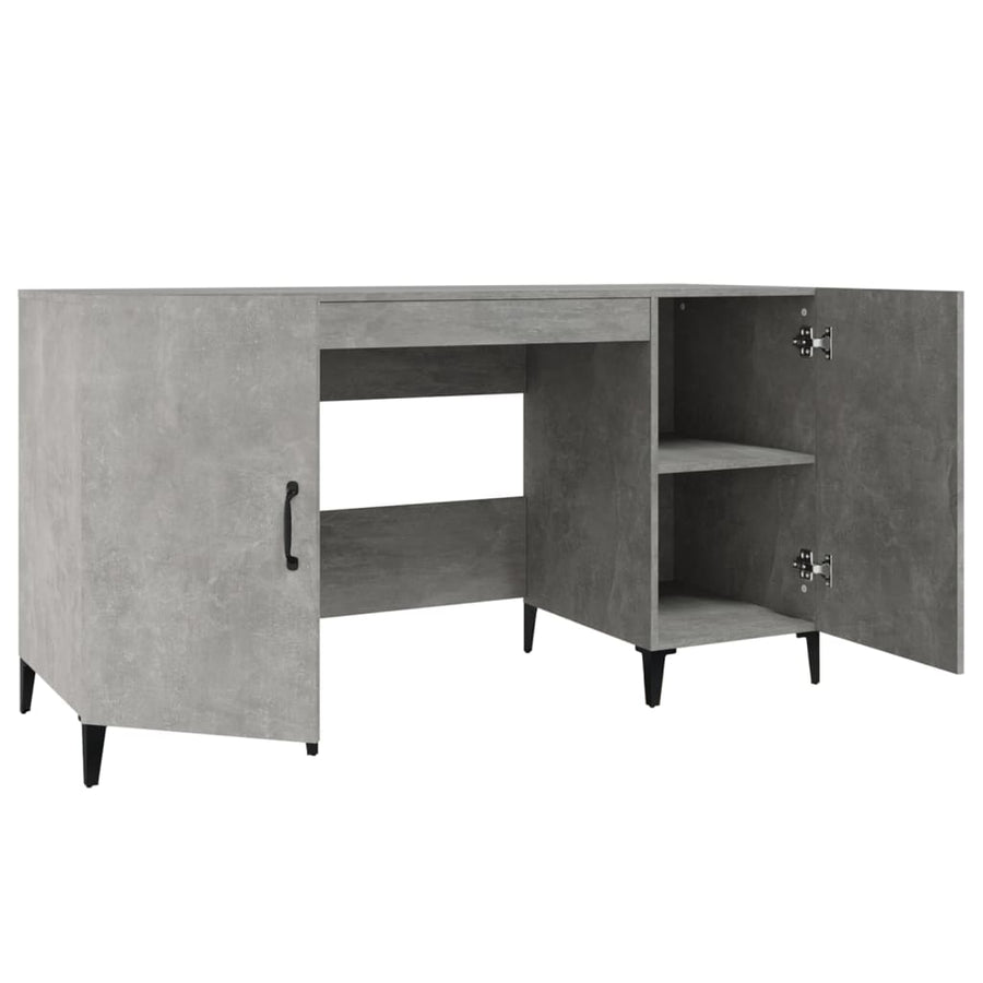 Bureau 140X50X75 Cm Bewerkt Hout Betongrijs
