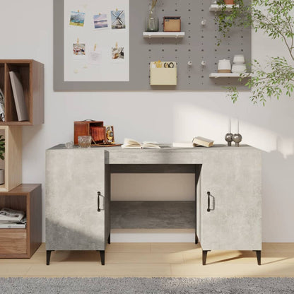 Bureau 140X50X75 Cm Bewerkt Hout Betongrijs