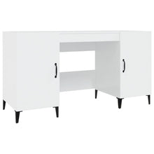 Bureau 140X50X75 Cm Bewerkt Hout Hoogglans Wit