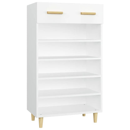 Schoenenkast 60X35X05 Cm Bewerkt Hout Wit