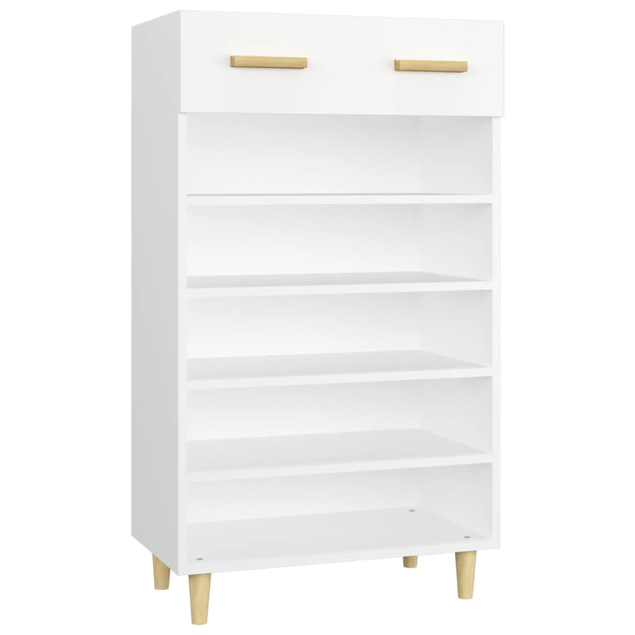 Schoenenkast 60X35X05 Cm Bewerkt Hout Wit