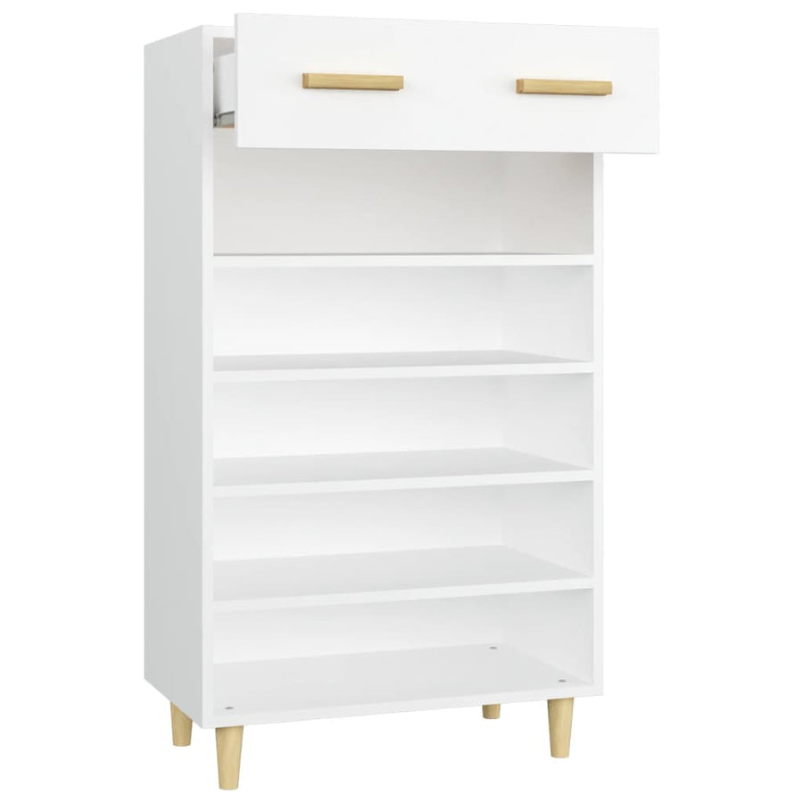 Schoenenkast 60X35X05 Cm Bewerkt Hout Wit
