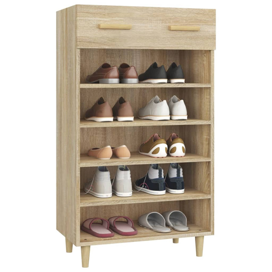 Schoenenkast 60x35x105 cm bewerkt hout sonoma eikenkleurig