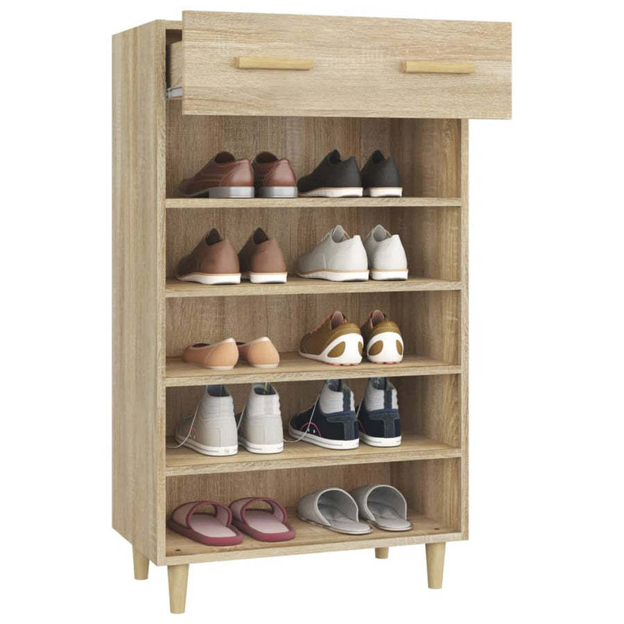 Schoenenkast 60x35x105 cm bewerkt hout sonoma eikenkleurig