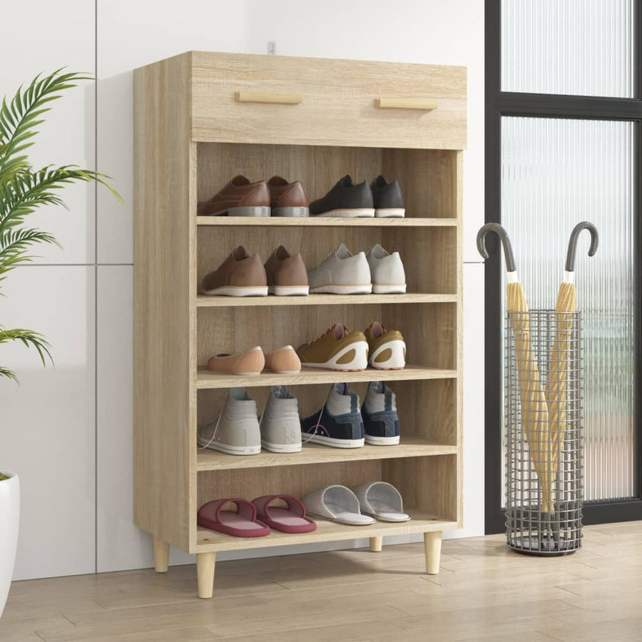 Schoenenkast 60x35x105 cm bewerkt hout sonoma eikenkleurig