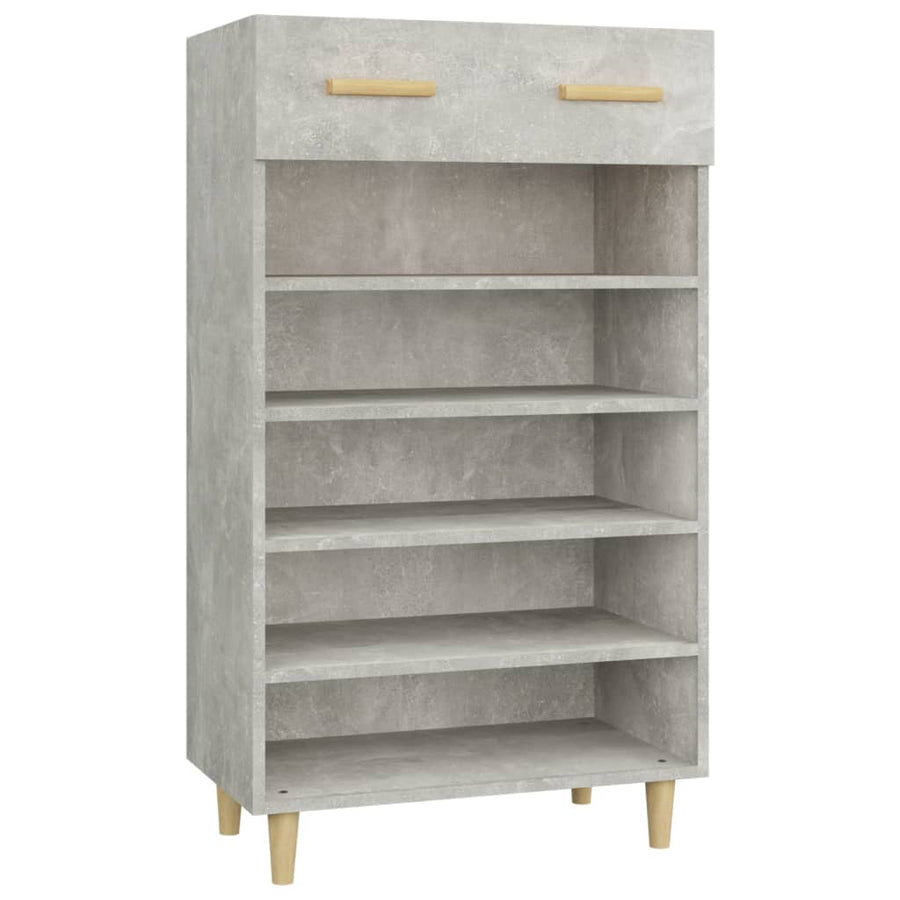 Schoenenkast 60X35X05 Cm Bewerkt Hout Betongrijs