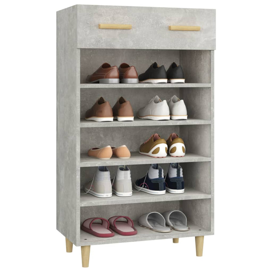Schoenenkast 60X35X05 Cm Bewerkt Hout Betongrijs