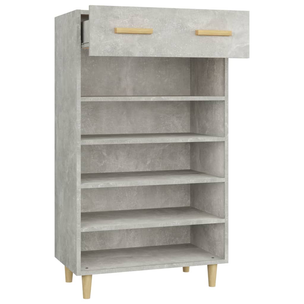 Schoenenkast 60X35X05 Cm Bewerkt Hout Betongrijs