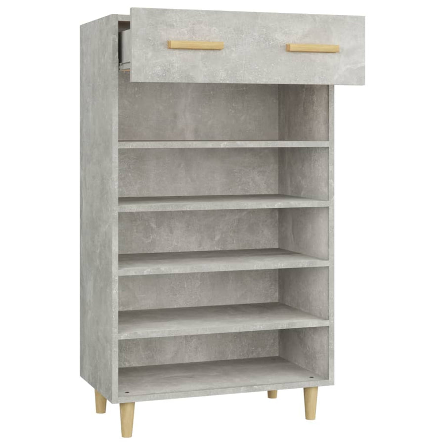 Schoenenkast 60X35X05 Cm Bewerkt Hout Betongrijs