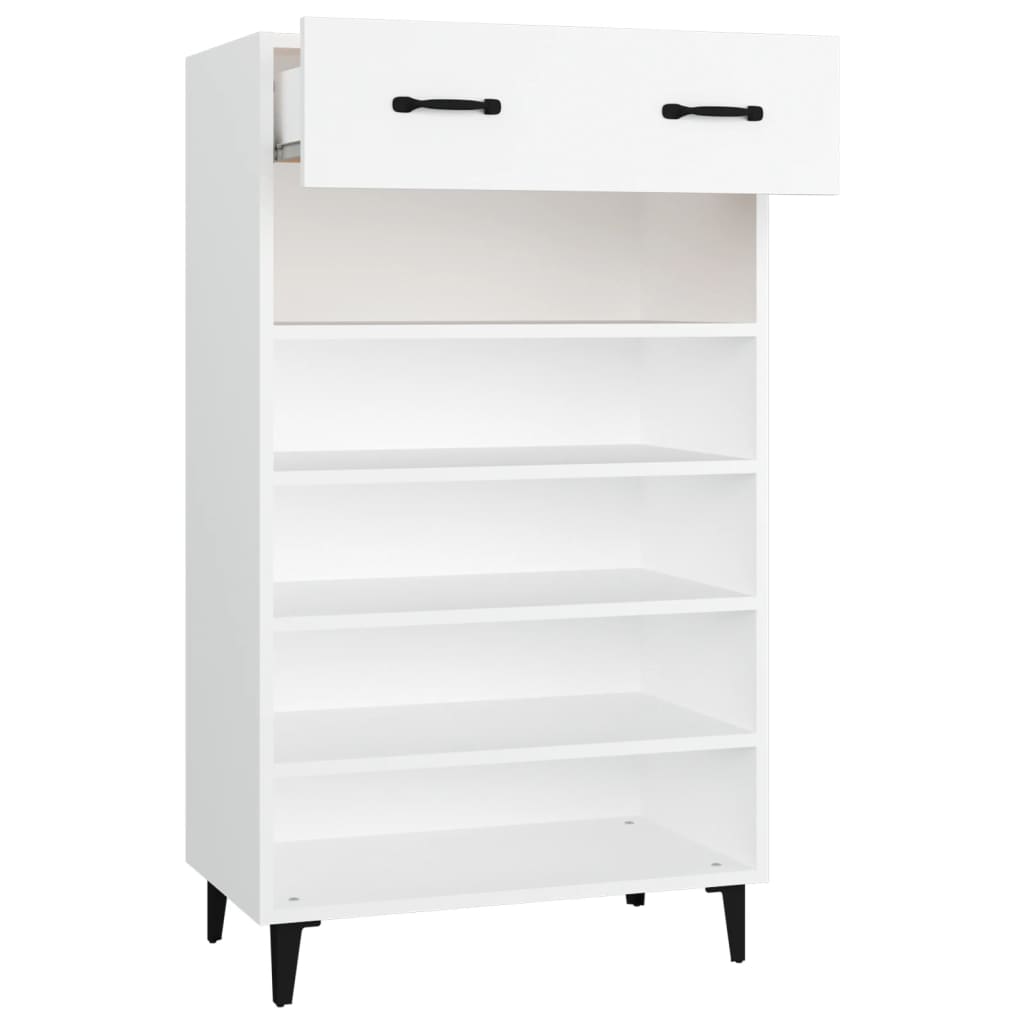 Schoenenkast 60X35X05 Cm Bewerkt Hout Wit