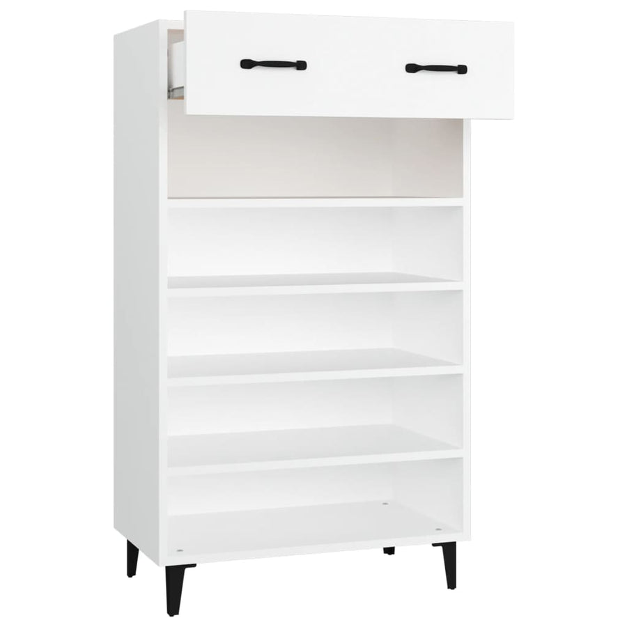 Schoenenkast 60X35X05 Cm Bewerkt Hout Wit