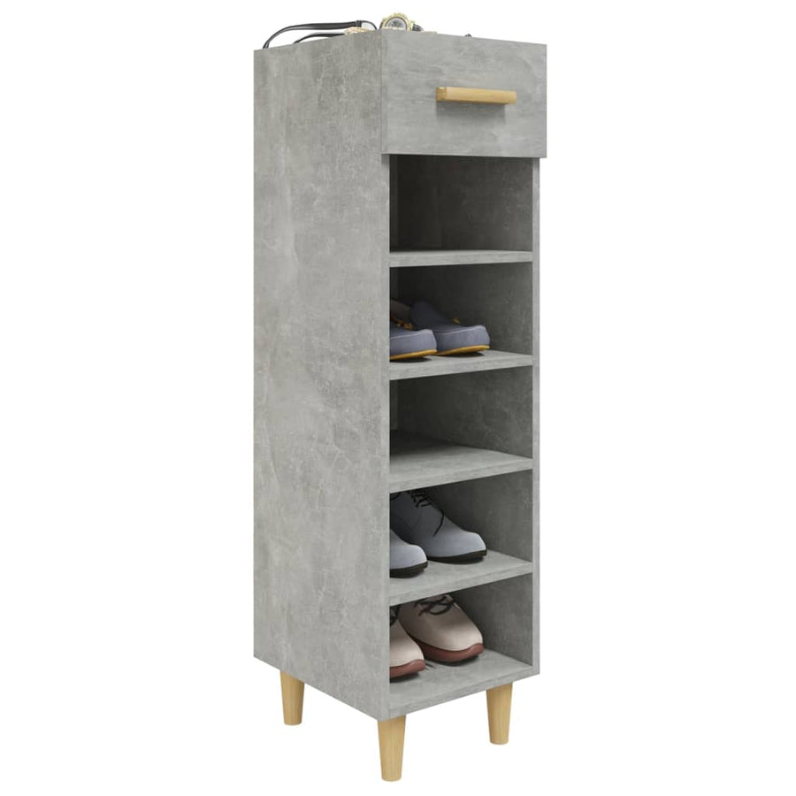 Schoenenkast 30X35X05 Cm Bewerkt Hout Betongrijs