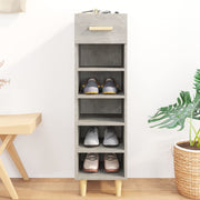 Shoe cabinet 30x35x105 cm engineered wood concrete grey