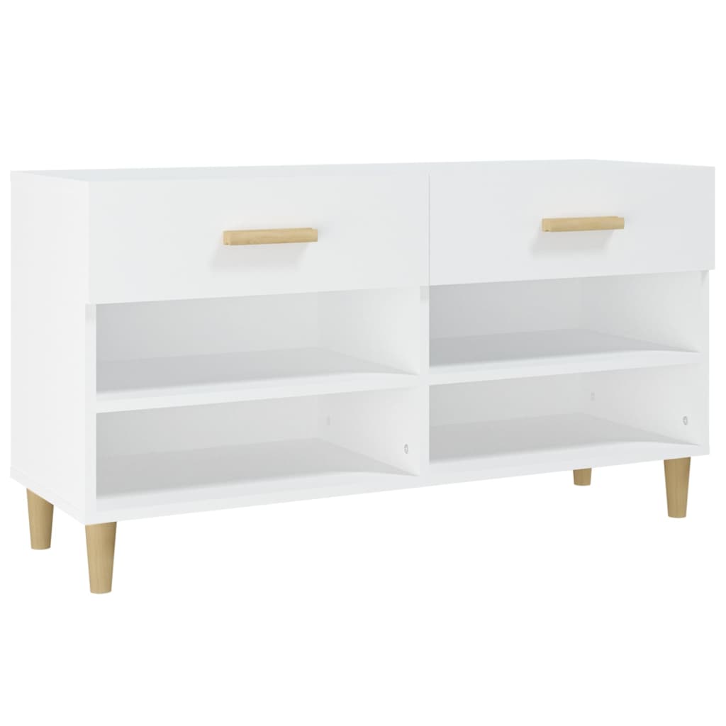 Schoenenkast 02X35X55 Cm Bewerkt Hout Wit