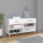 Shoe cabinet 102x35x55 cm engineered wood white