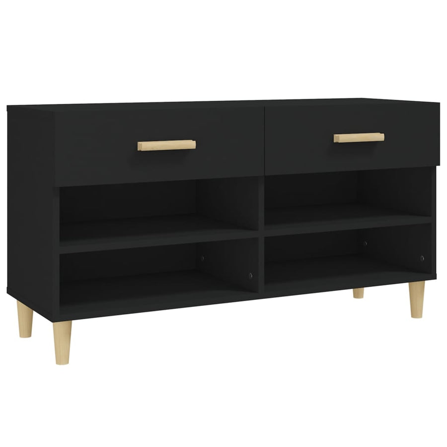 Schoenenkast 102X35X55 Cm Bewerkt Hout Zwart