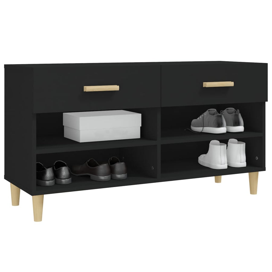 Schoenenkast 102X35X55 Cm Bewerkt Hout Zwart