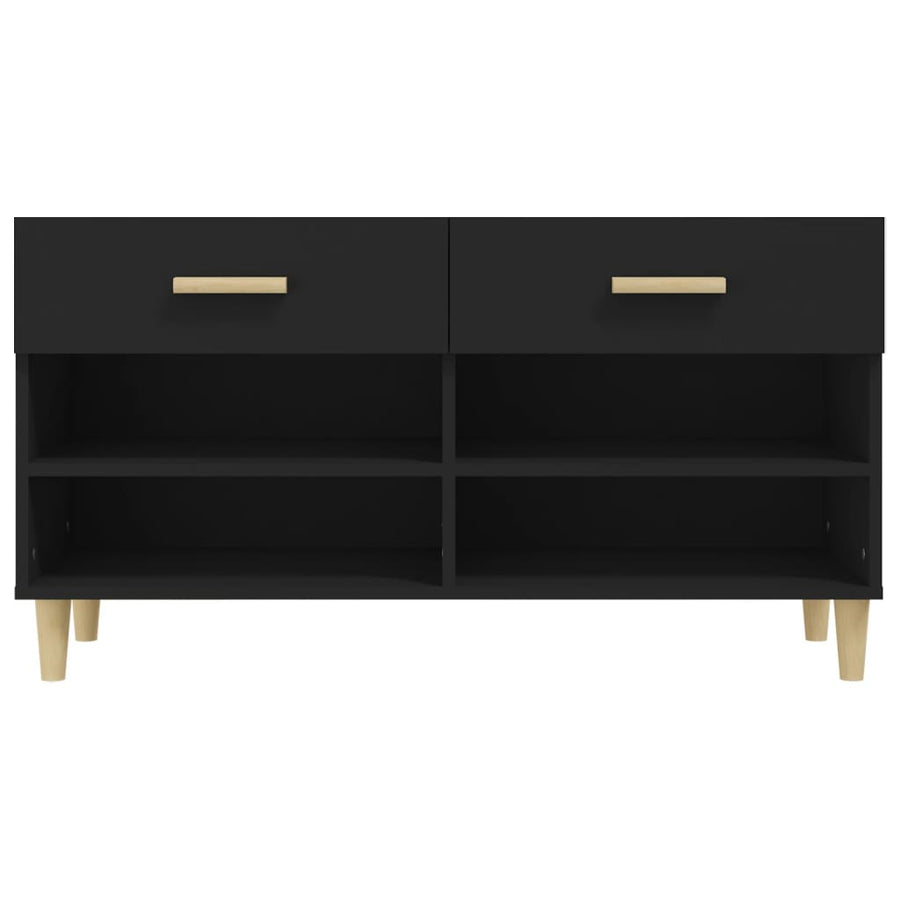 Schoenenkast 102X35X55 Cm Bewerkt Hout Zwart