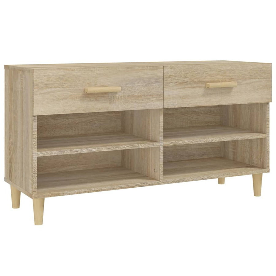 Schoenenkast 02X35X55 Cm Bewerkt Hout Kleurig Sonoma eiken