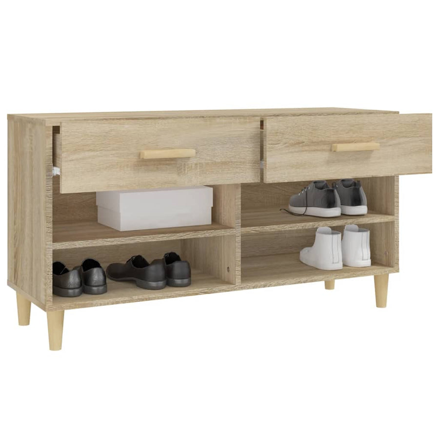 Schoenenkast 02X35X55 Cm Bewerkt Hout Kleurig Sonoma eiken