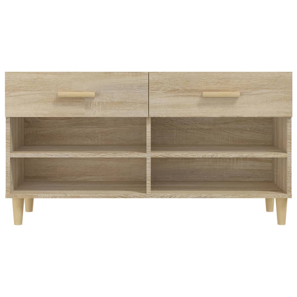 Schoenenkast 02X35X55 Cm Bewerkt Hout Kleurig Sonoma eiken