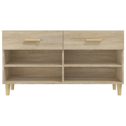 Schoenenkast 02X35X55 Cm Bewerkt Hout Kleurig Sonoma eiken