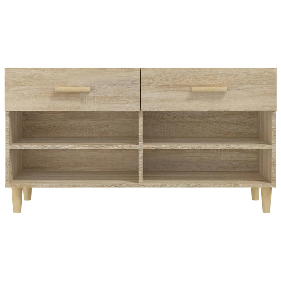 Schoenenkast 02X35X55 Cm Bewerkt Hout Kleurig Sonoma eiken