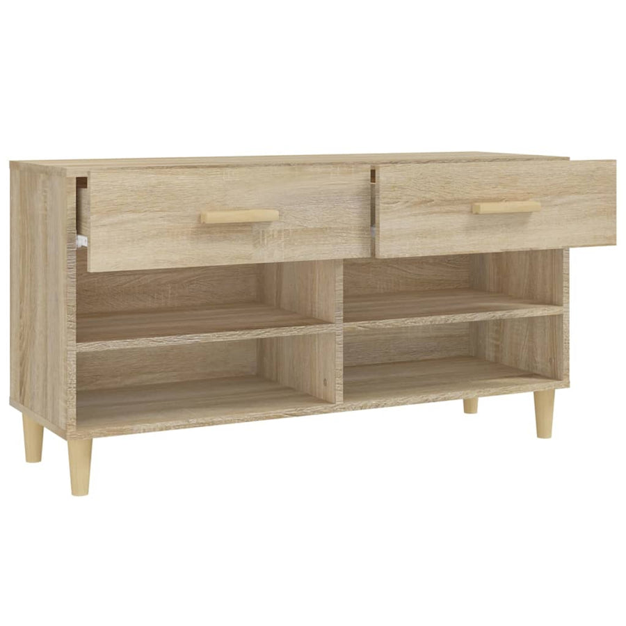 Schoenenkast 02X35X55 Cm Bewerkt Hout Kleurig Sonoma eiken