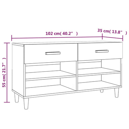 Schoenenkast 02X35X55 Cm Bewerkt Hout Kleurig Sonoma eiken