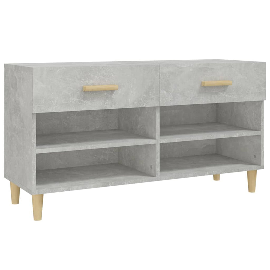 Schoenenkast 102X35X55 Cm Bewerkt Hout Betongrijs