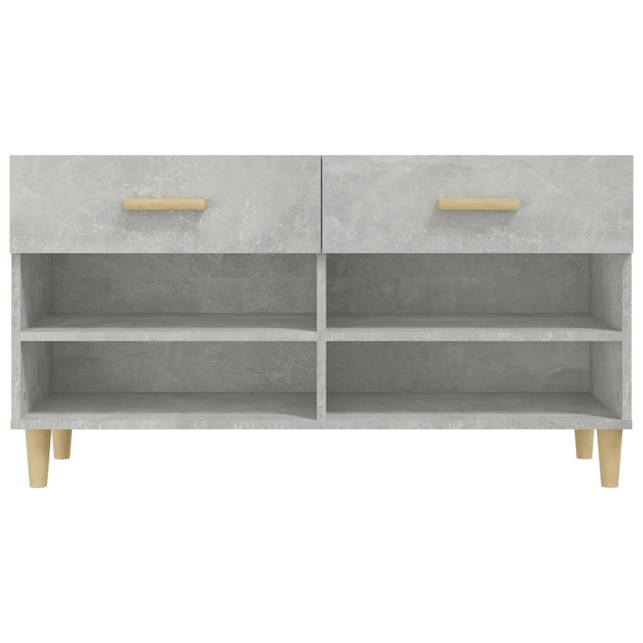 Schoenenkast 102X35X55 Cm Bewerkt Hout Betongrijs