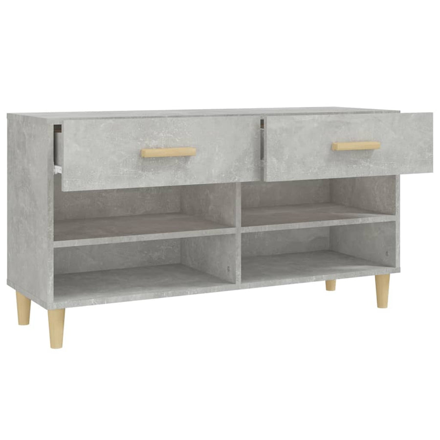 Schoenenkast 102X35X55 Cm Bewerkt Hout Betongrijs