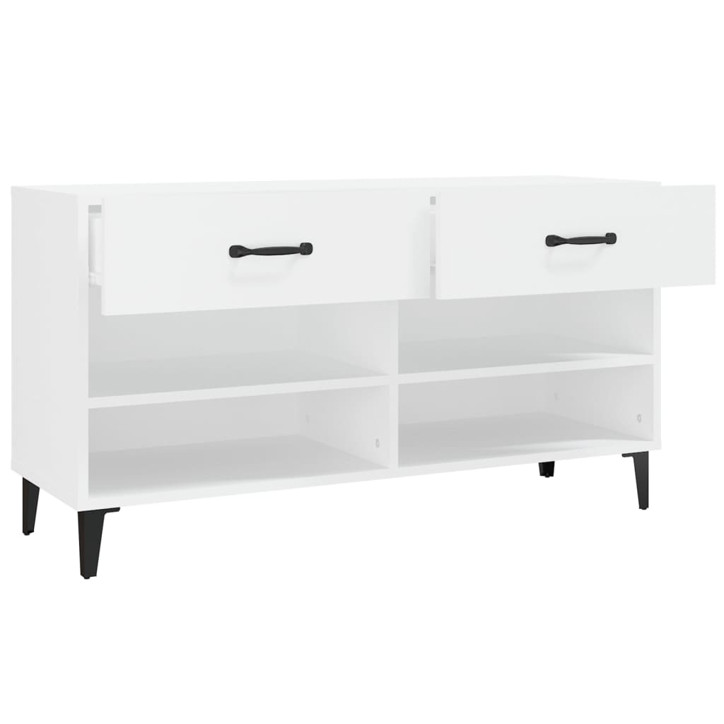 Schoenenkast 02X35X55 Cm Bewerkt Hout Wit