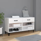 Shoe cabinet 102x35x55 cm engineered wood white