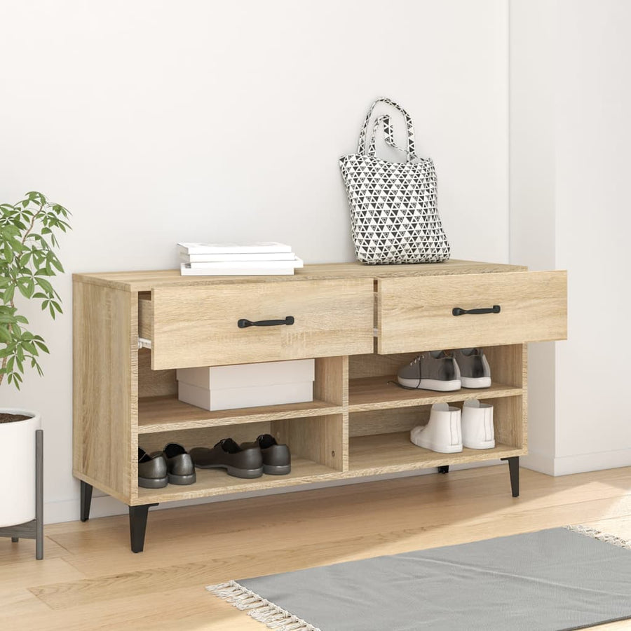 Schoenenkast 02X35X55 Cm Bewerkt Hout Kleurig Sonoma eiken