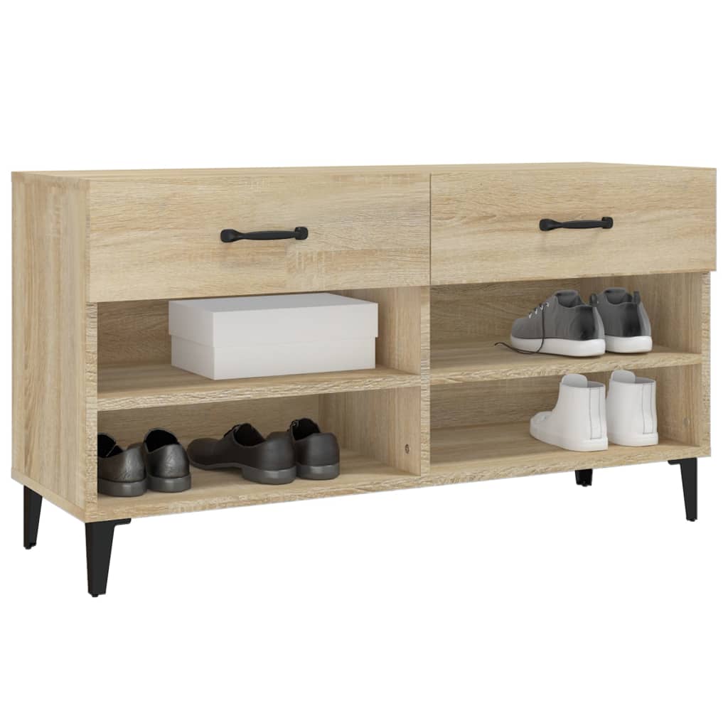 Schoenenkast 02X35X55 Cm Bewerkt Hout Kleurig Sonoma eiken