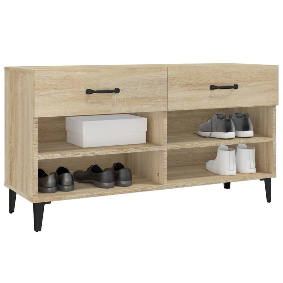 Schoenenkast 02X35X55 Cm Bewerkt Hout Kleurig Sonoma eiken