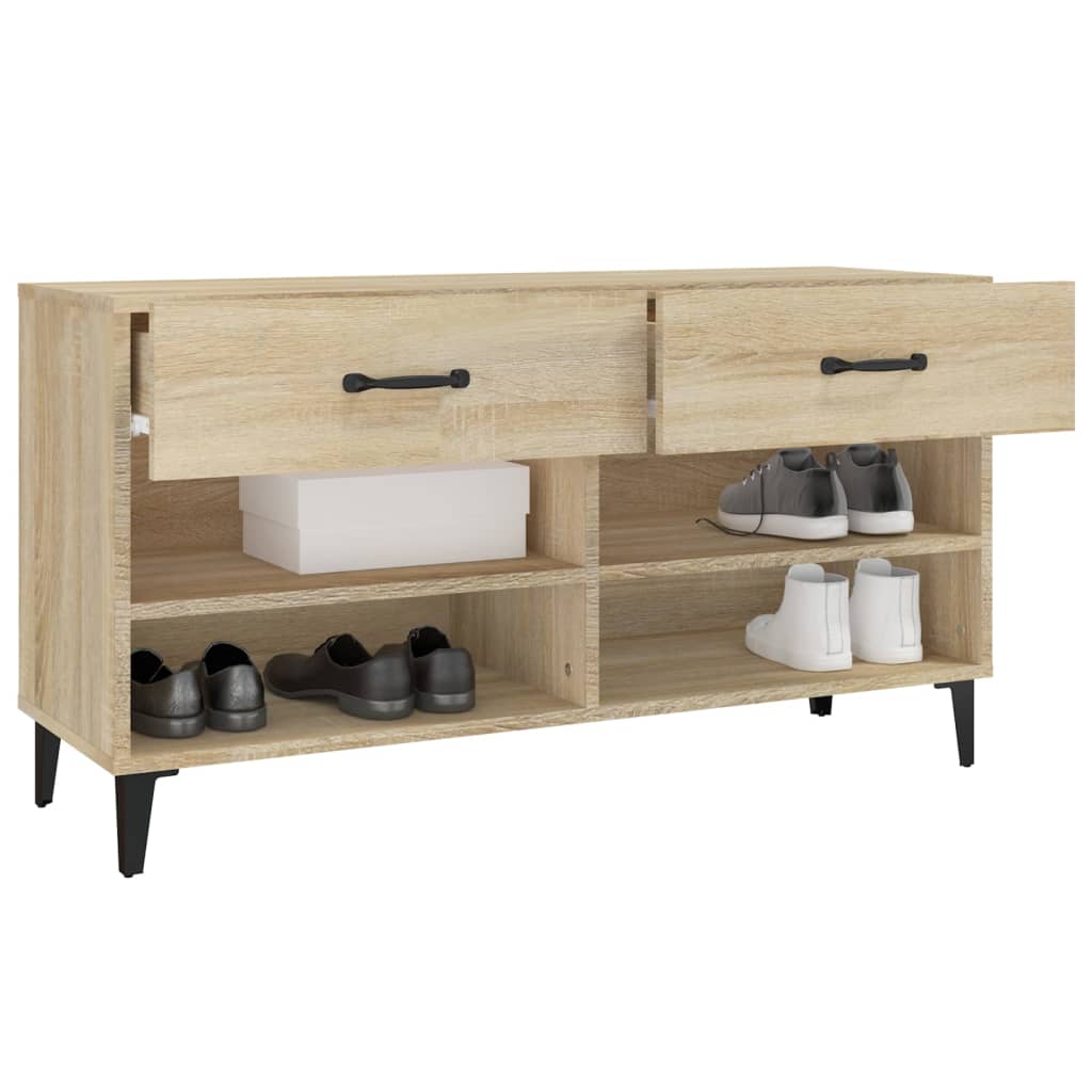 Schoenenkast 02X35X55 Cm Bewerkt Hout Kleurig Sonoma eiken