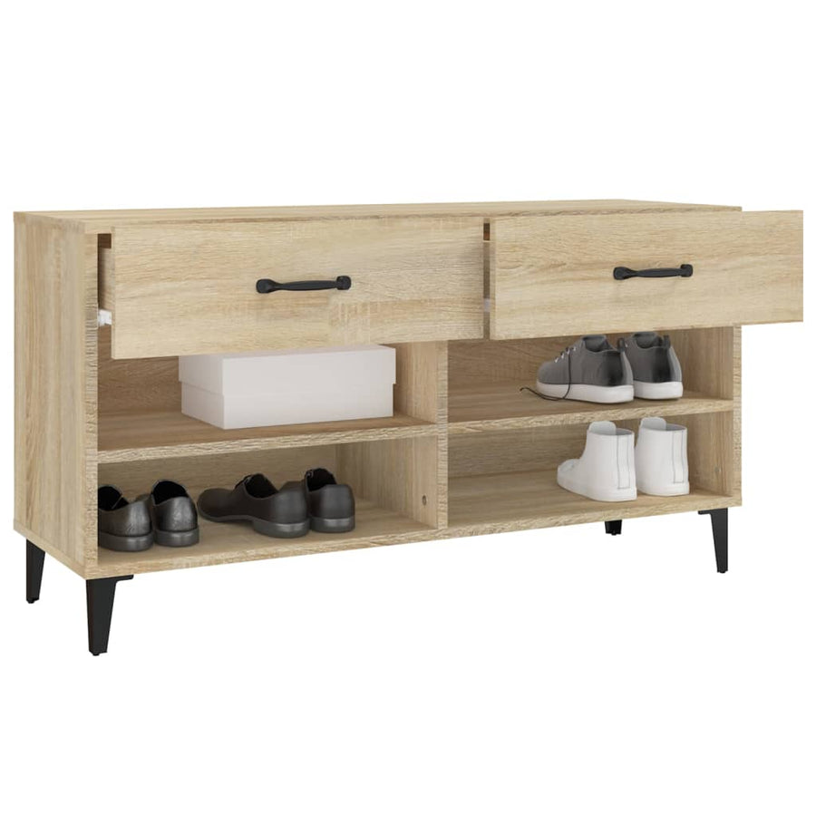Schoenenkast 02X35X55 Cm Bewerkt Hout Kleurig Sonoma eiken