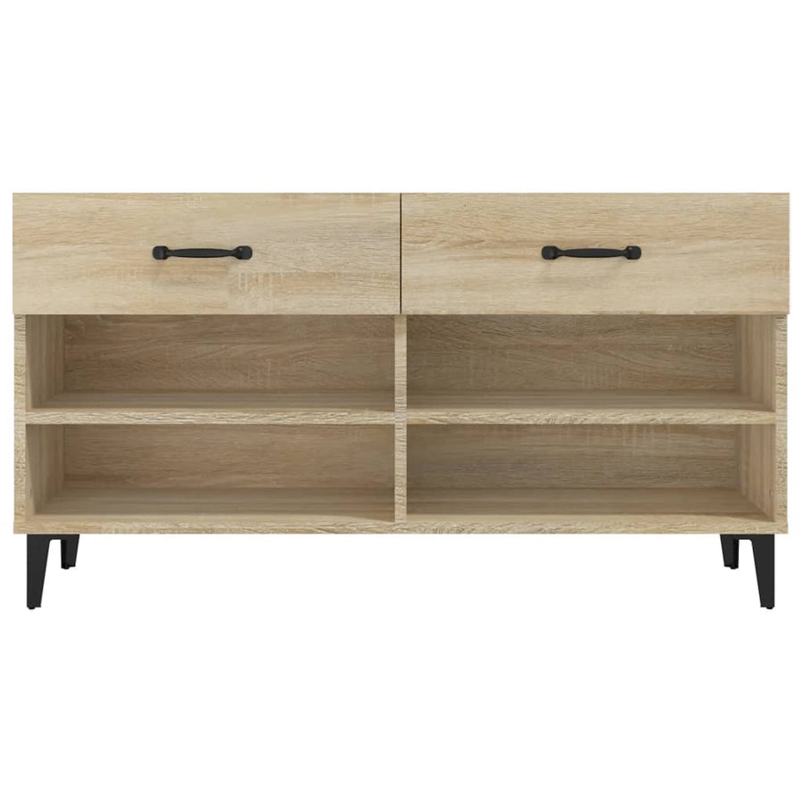 Schoenenkast 02X35X55 Cm Bewerkt Hout Kleurig Sonoma eiken