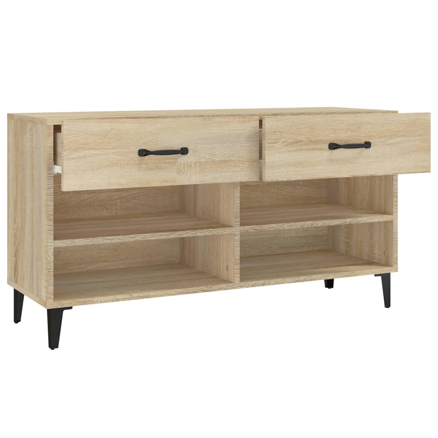 Schoenenkast 02X35X55 Cm Bewerkt Hout Kleurig Sonoma eiken