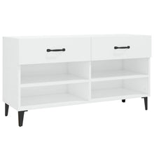 Schoenenkast 02X35X55 Cm Bewerkt Hout Hoogglans wit