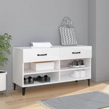 Schoenenkast 02X35X55 Cm Bewerkt Hout Hoogglans wit