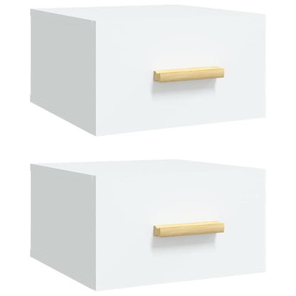 Nachtkastjes 2 St Wandgemonteerd 35X35X20 Cm Wit