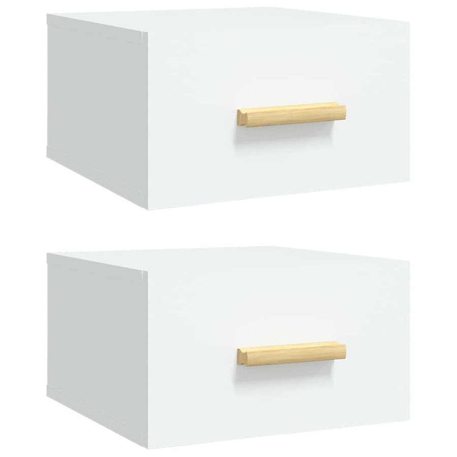 Nachtkastjes 2 St Wandgemonteerd 35X35X20 Cm Wit