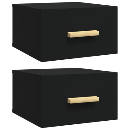 Nachtkastjes 2 st wandgemonteerd 35x35x20 cm zwart