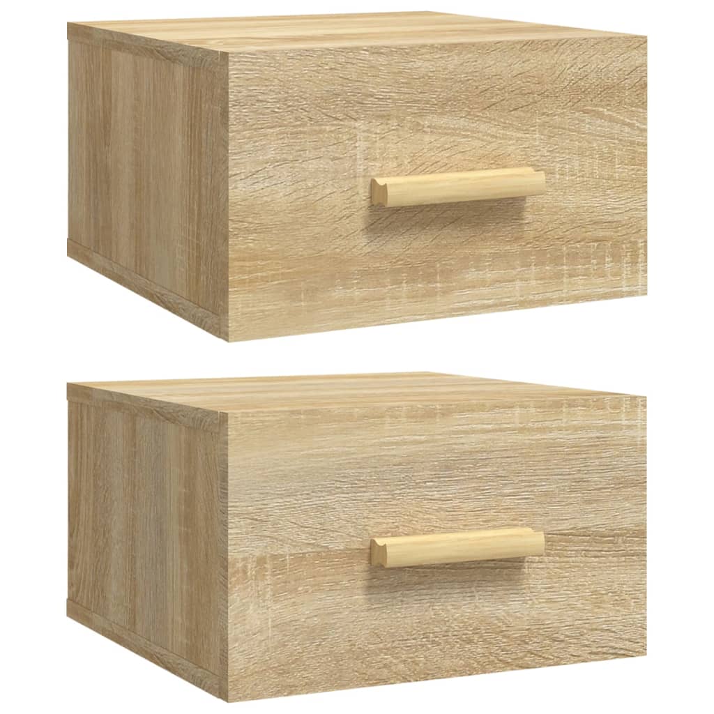 Nachtkastjes 2 St Wandgemonteerd 35X35X20 Cm Sonoma Eikenkleur