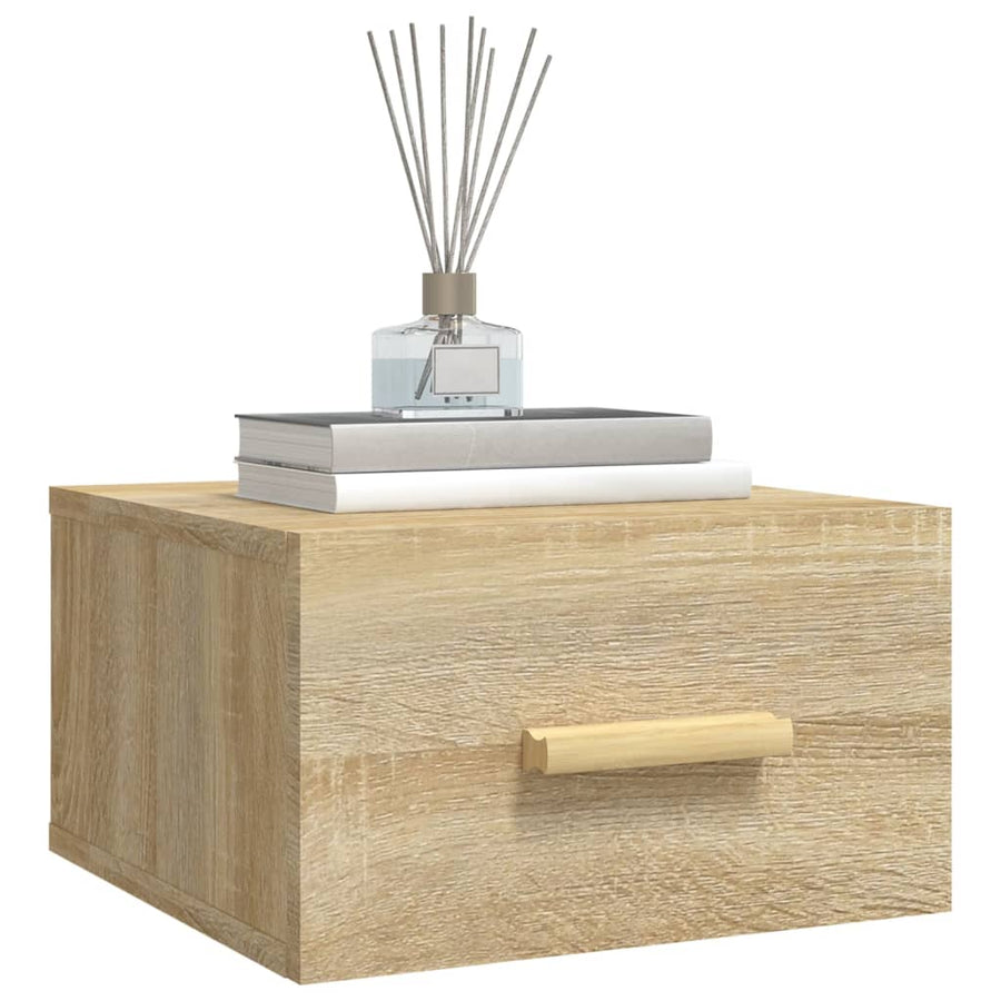 Nachtkastjes 2 St Wandgemonteerd 35X35X20 Cm Sonoma Eikenkleur