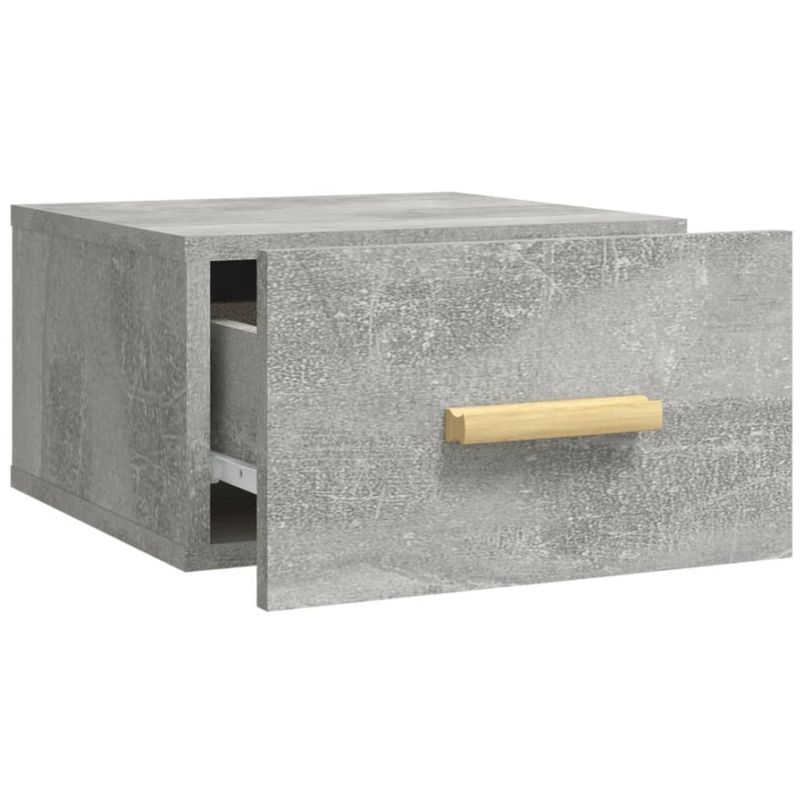 Nachtkastje wandgemonteerd 35x35x20 cm betongrijs 1 Betongrijs