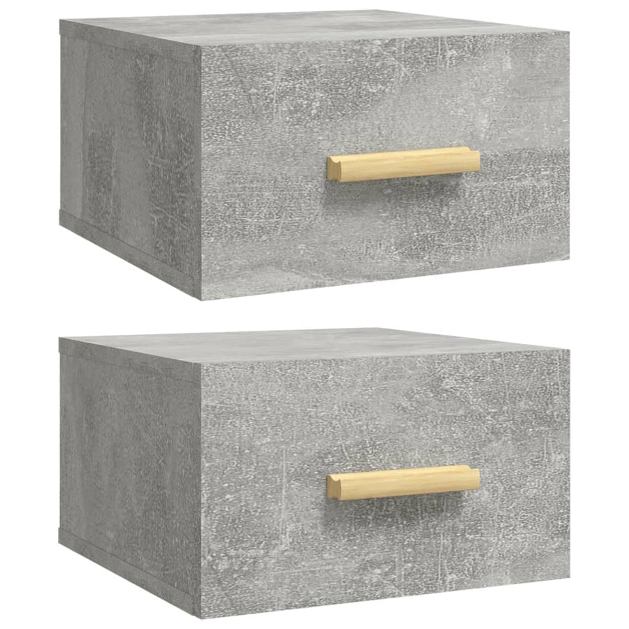 Nachtkastjes 2 St Wandgemonteerd 35X35X20 Cm Betongrijs